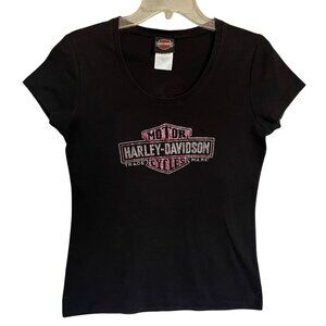 Harley-Davidson Grand Canyon Graphic Tee with Pink Crystals Size L